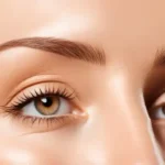 closeup on woman's eyes after botox graphic