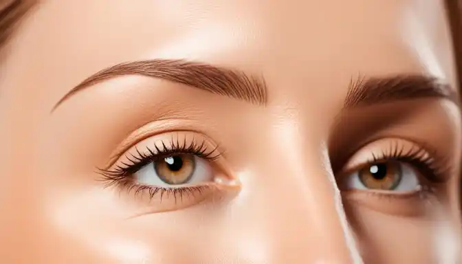 closeup on woman's eyes after botox graphic