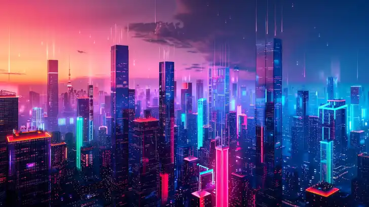 Futuristic city graphic