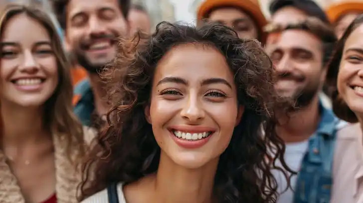 Woman with clear face happy with Botox treatment