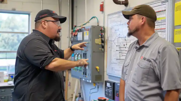 hvac instructor telling new technician instructions