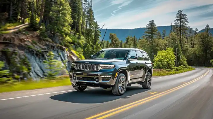 Jeep Grand Cherokee on the road.