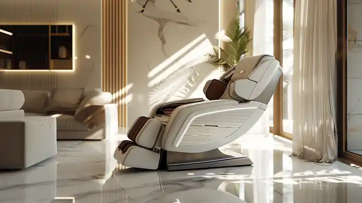 White massage chair in a nice home.