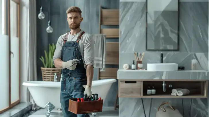 plumber fixing luxury sink