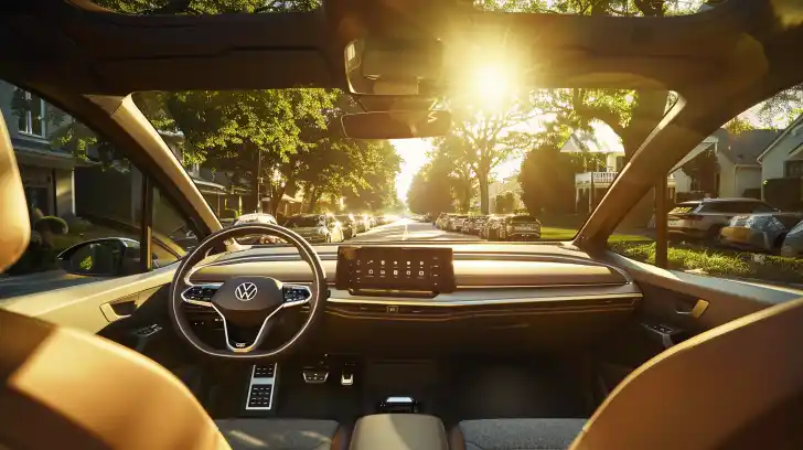 interior of an electric car.